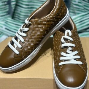Nisolo shoes-Consciously Baby Leather Woven Sneakers – Espresso – Sz-10 NIB